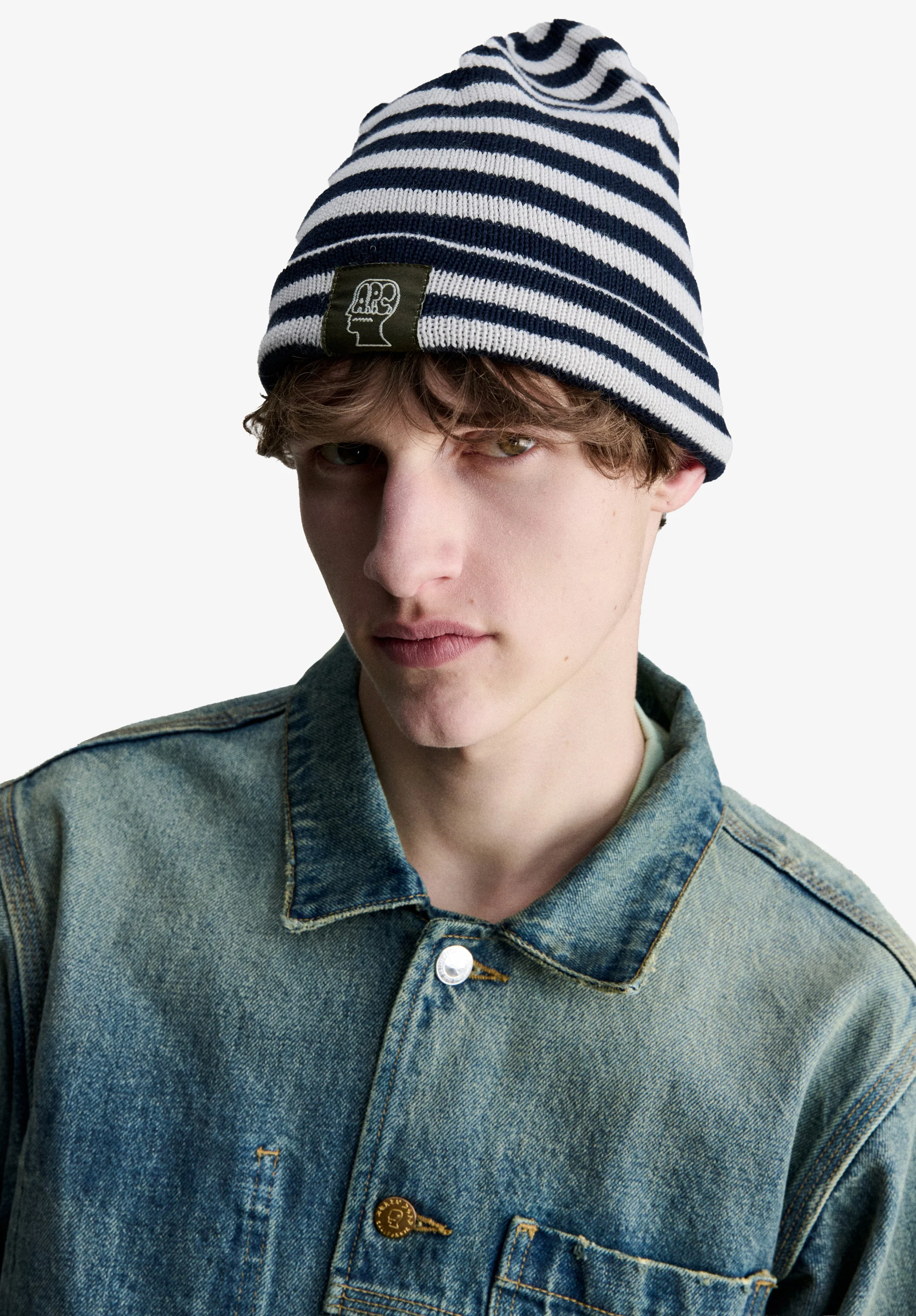 A.P.C. x Brain Dead Striped cotton beanie - Image 2