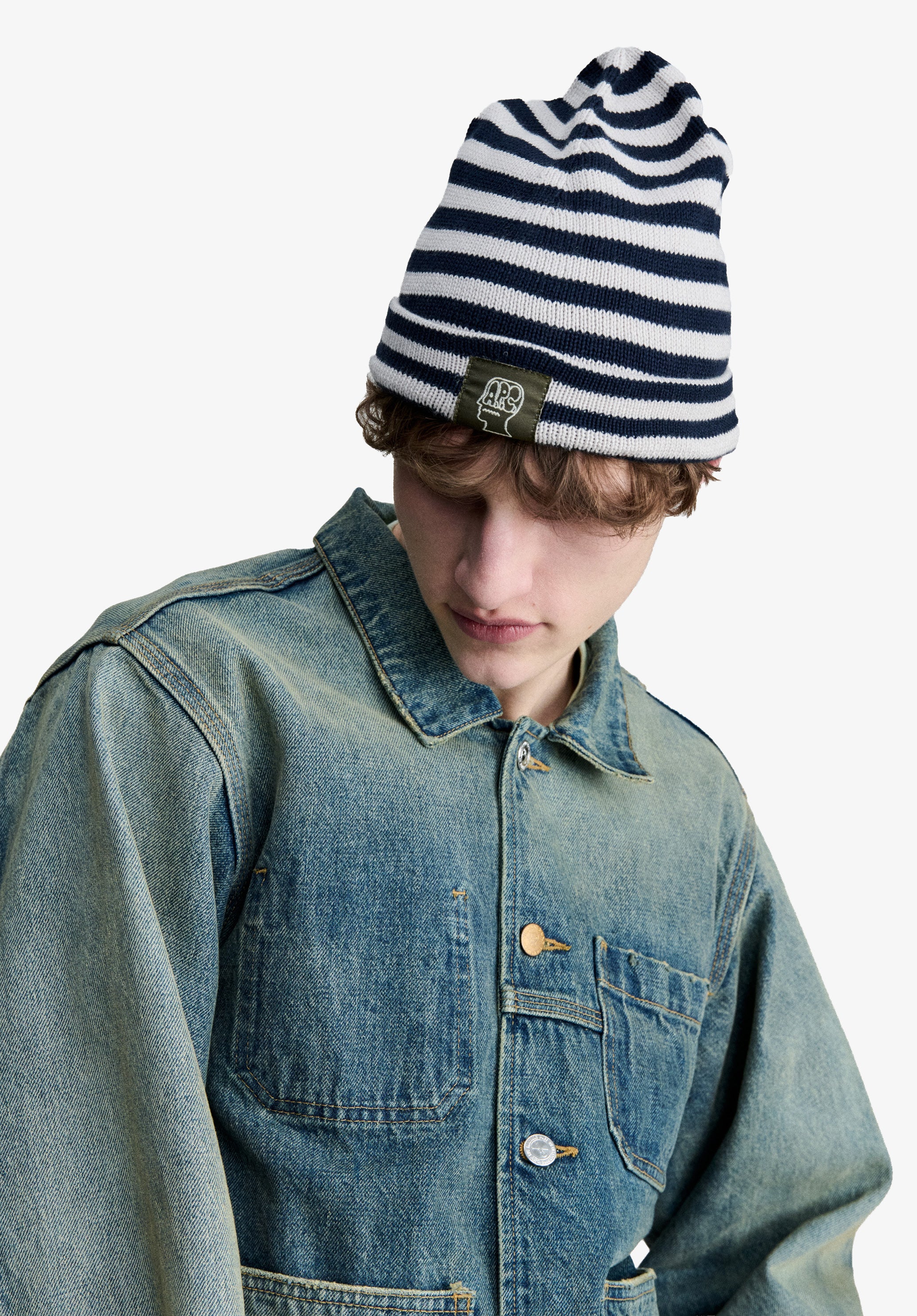 A.P.C. x Brain Dead Striped cotton beanie - Image 3