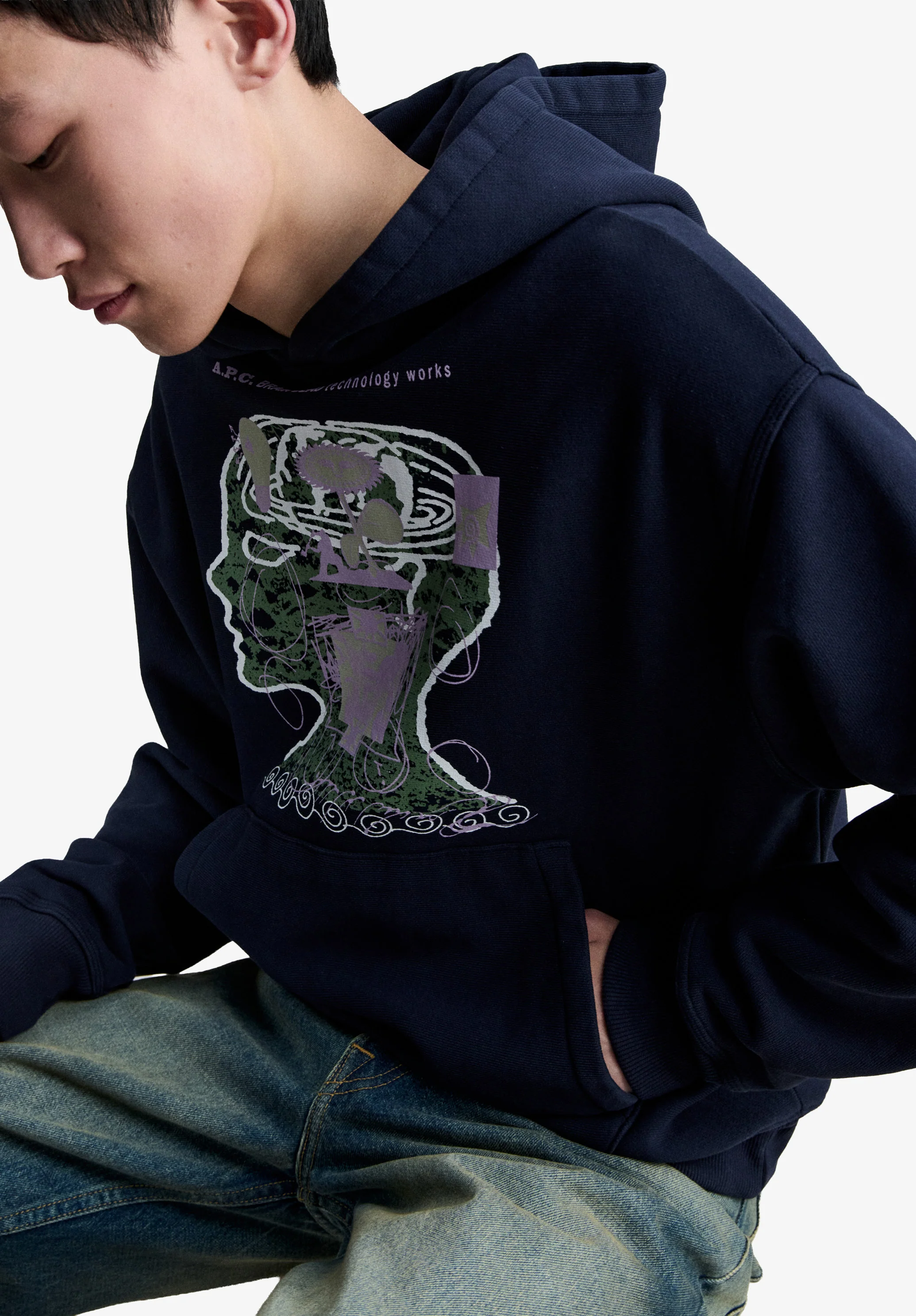 A.P.C. x Brain Dead Technology Works hoodie - Image 3