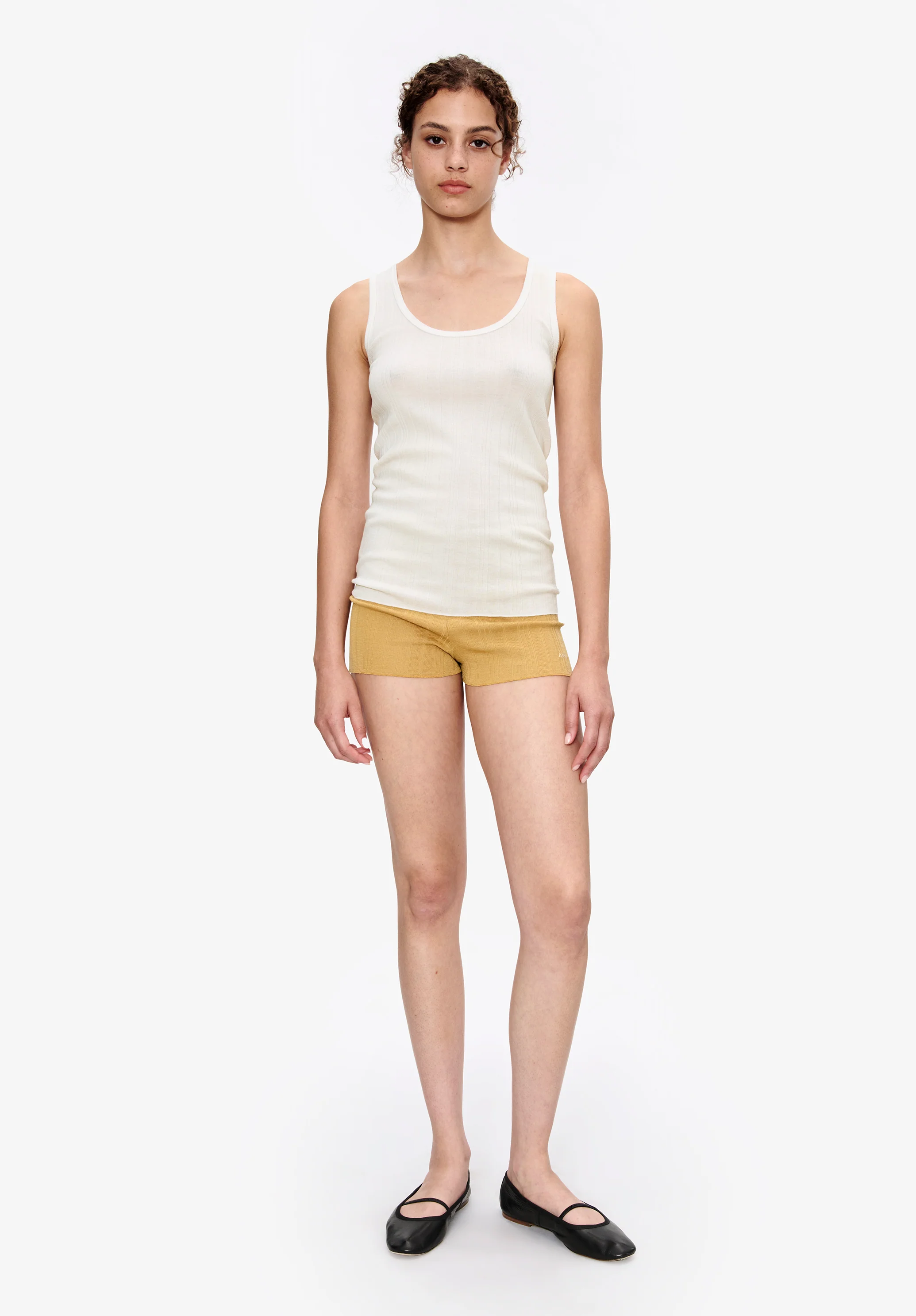 Fitted Lisle thread tank top