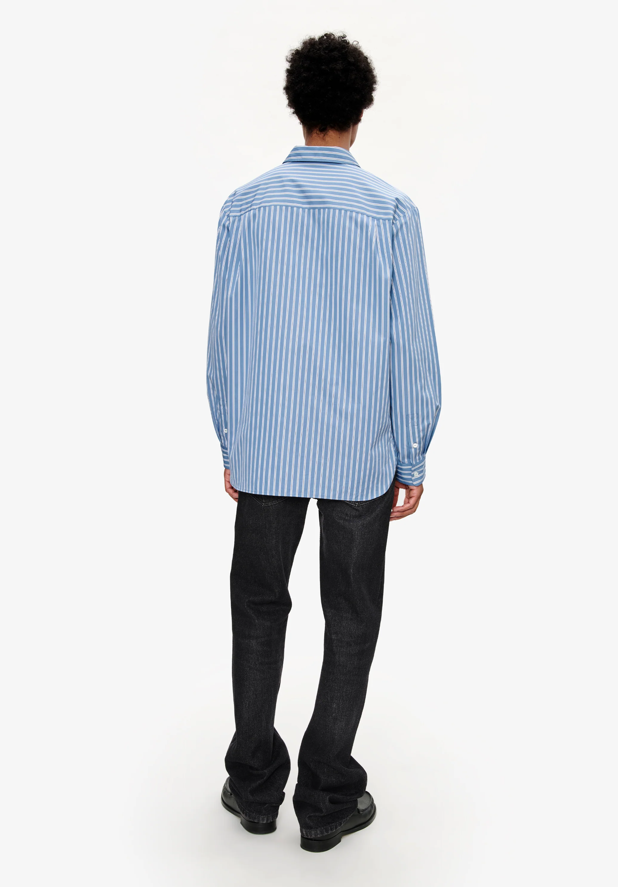 Loose-fit blue striped shirt - Image 3