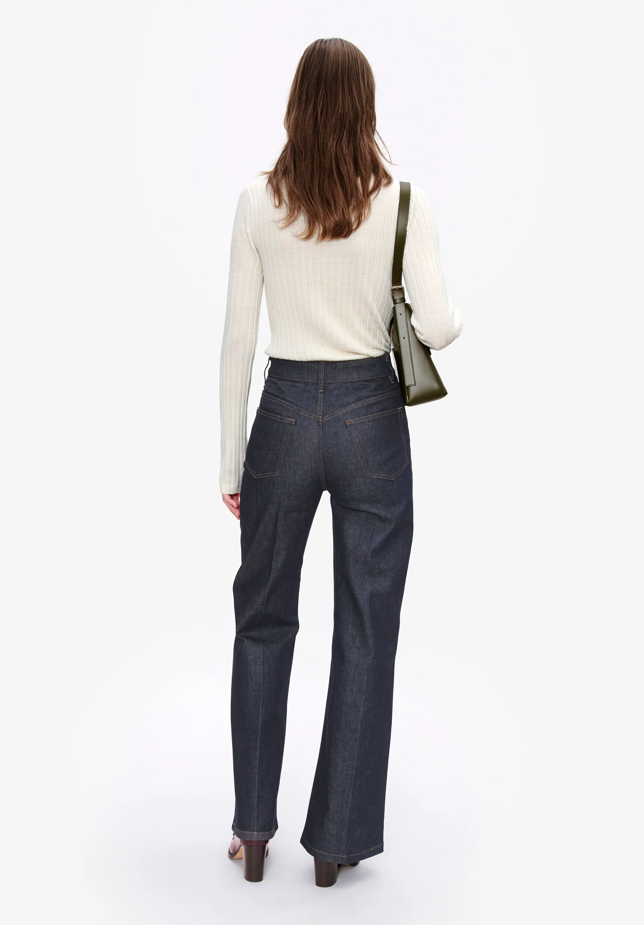 Narrow-rib jumper with polo shirt collar - Image 3