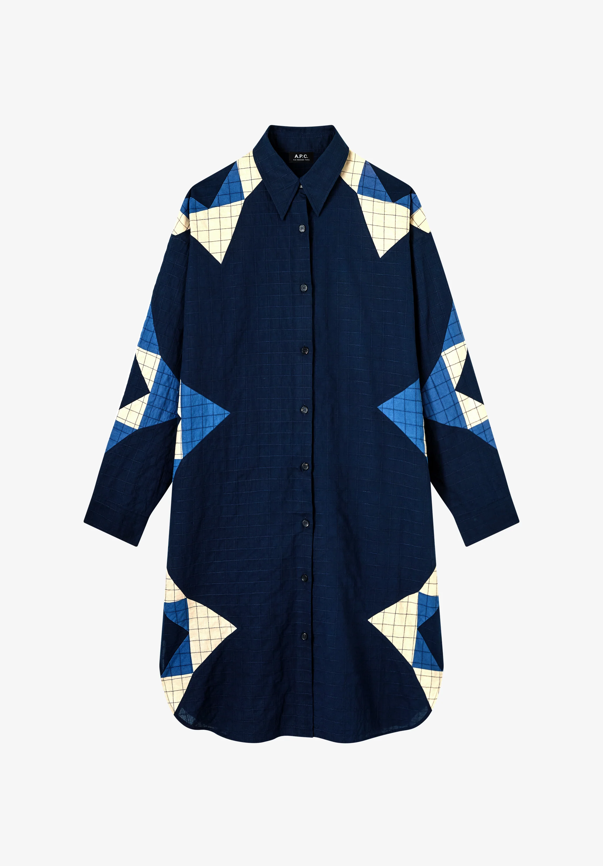 Patchwork shirt-dress