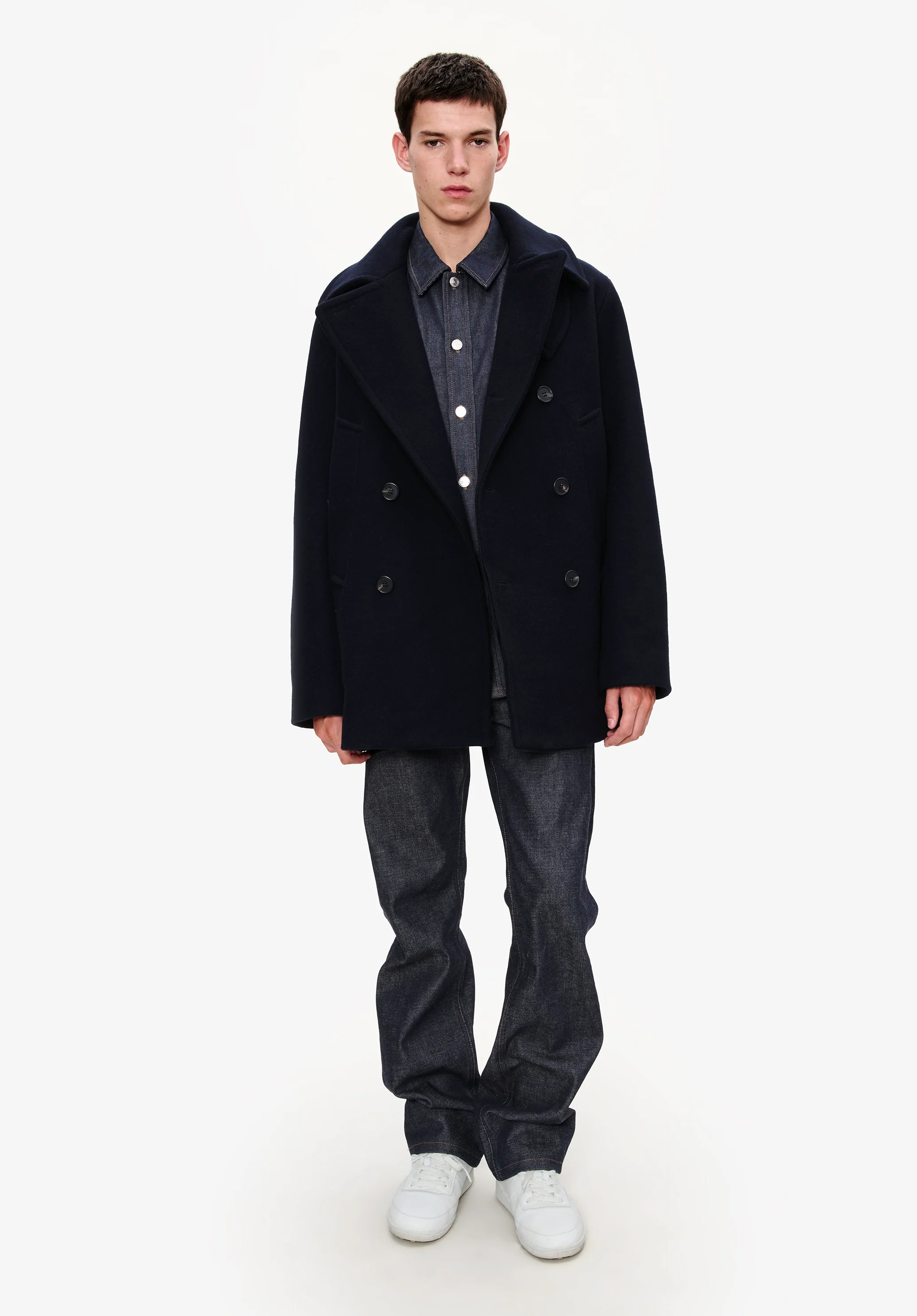 Recycled wool pea coat
