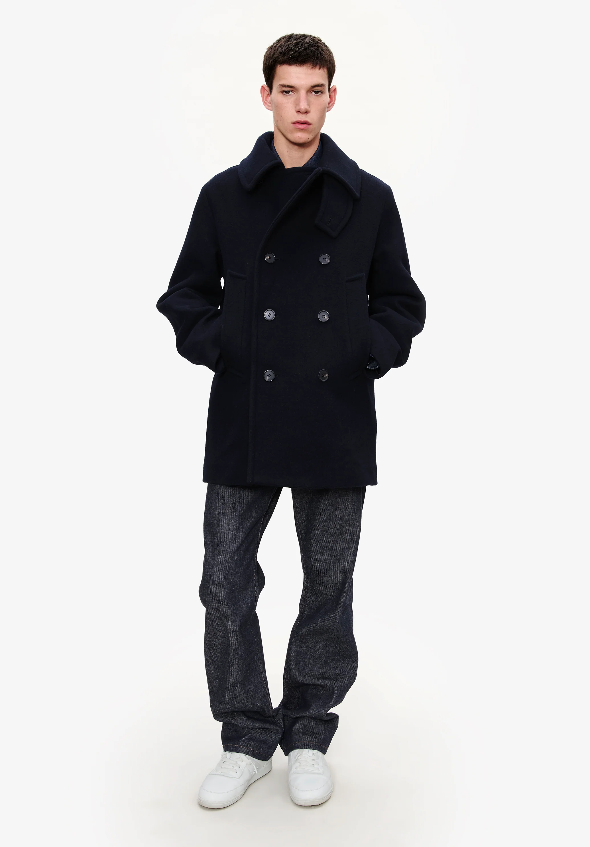Recycled wool pea coat - Image 4