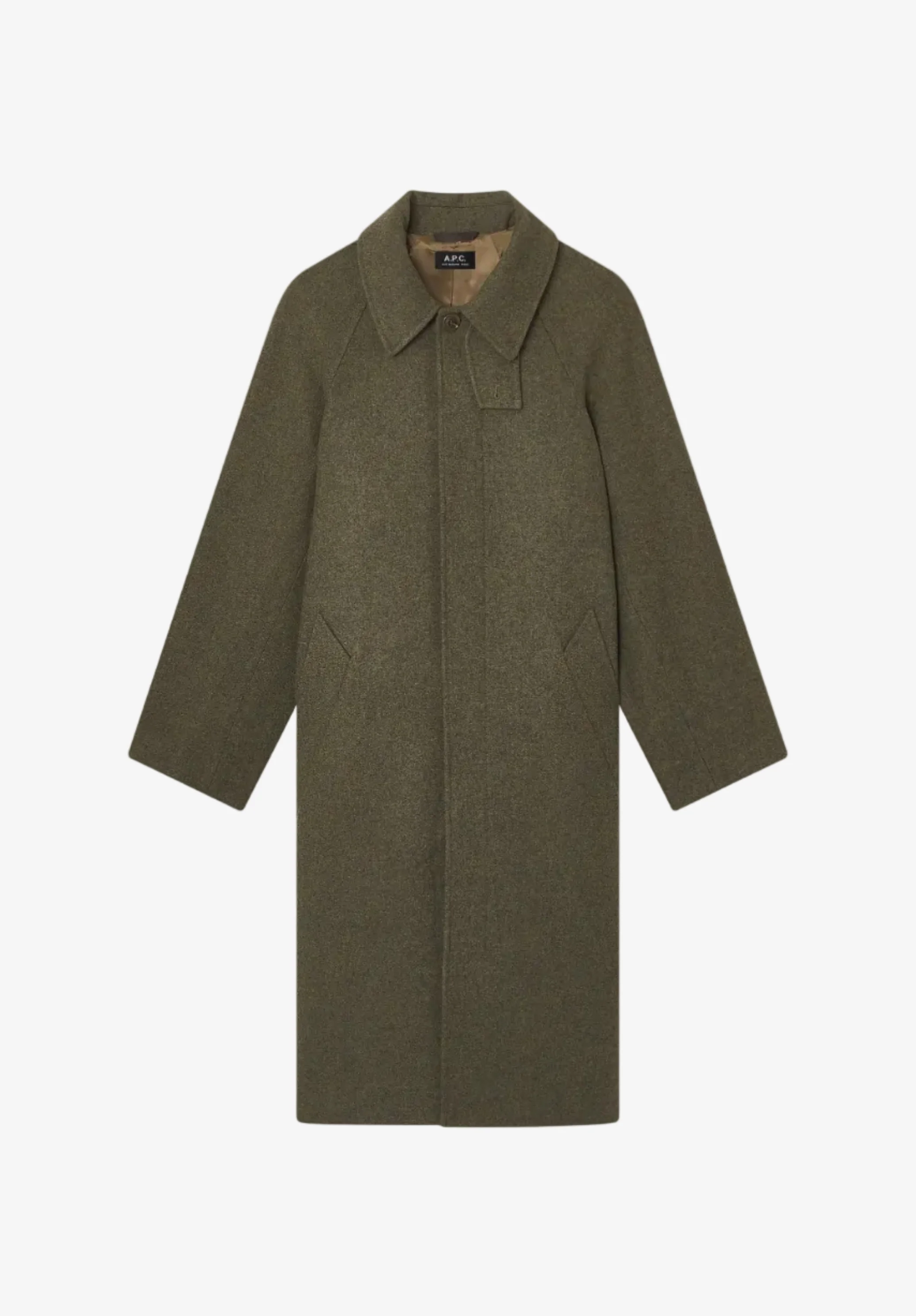 Oversize solid-colour coat with raglan sleeves