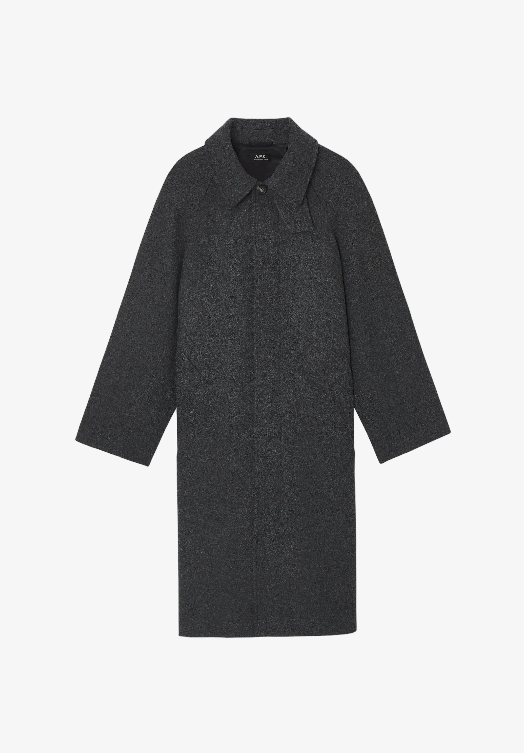 Oversize solid-colour coat with raglan sleeves