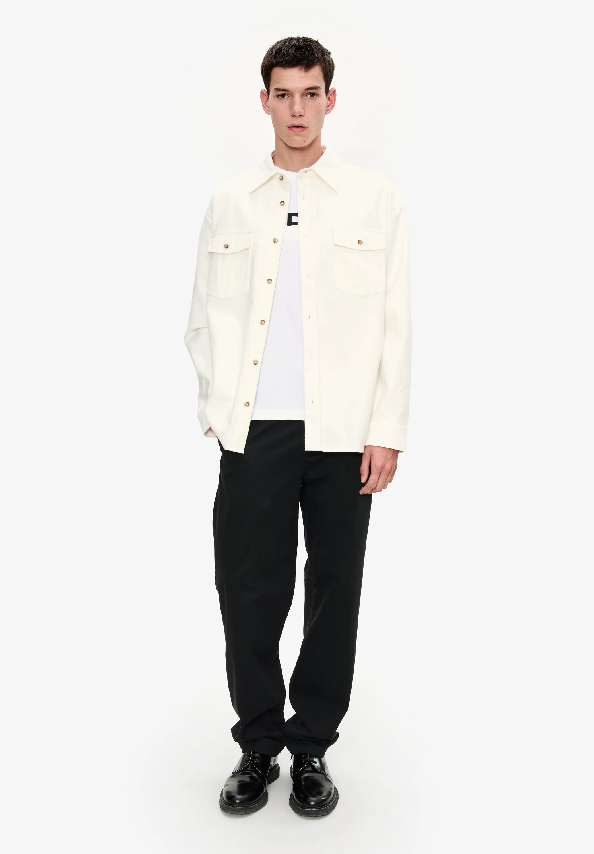 Solid-colour cotton overshirt - Image 2
