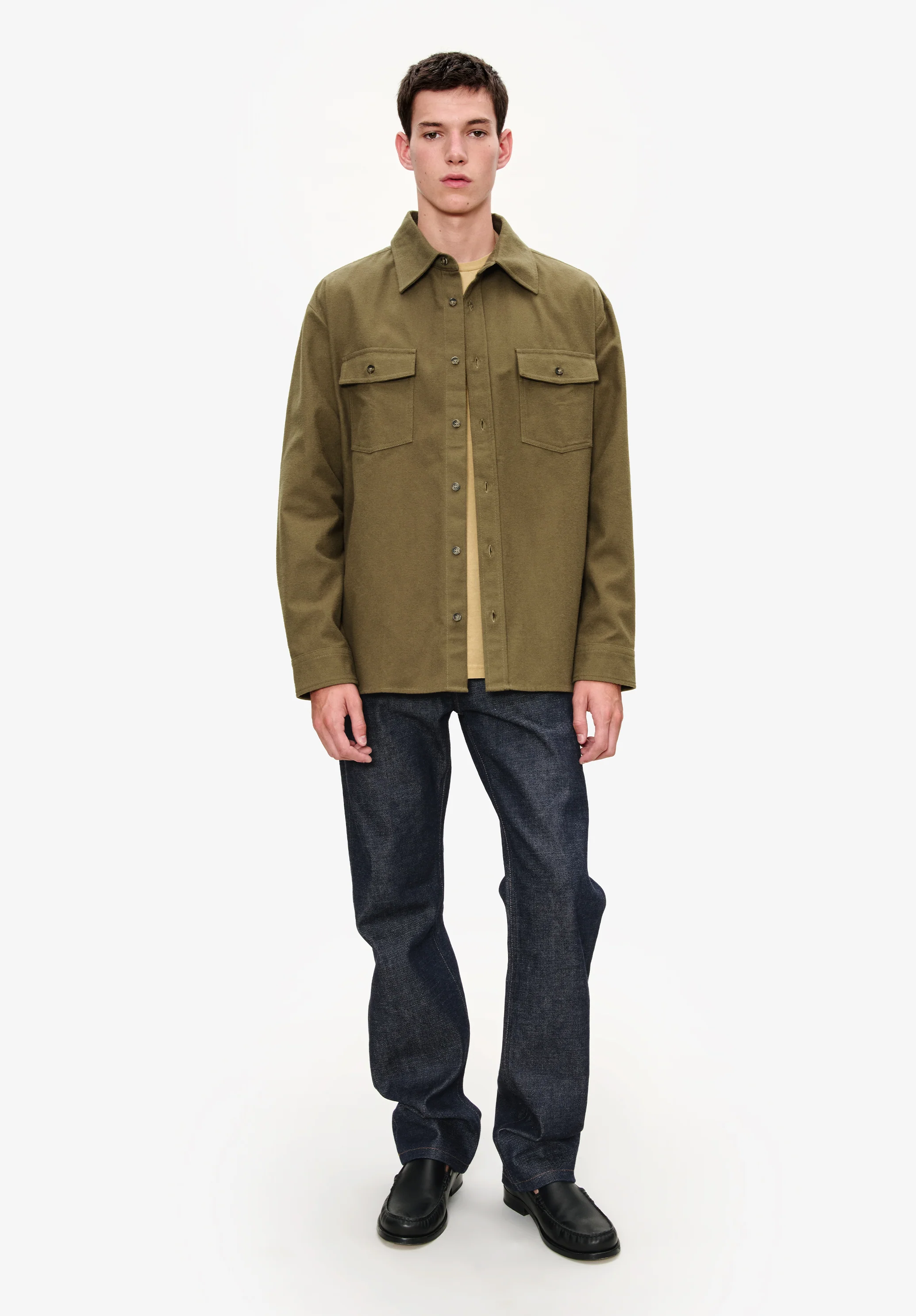 Solid-colour cotton overshirt - Image 2