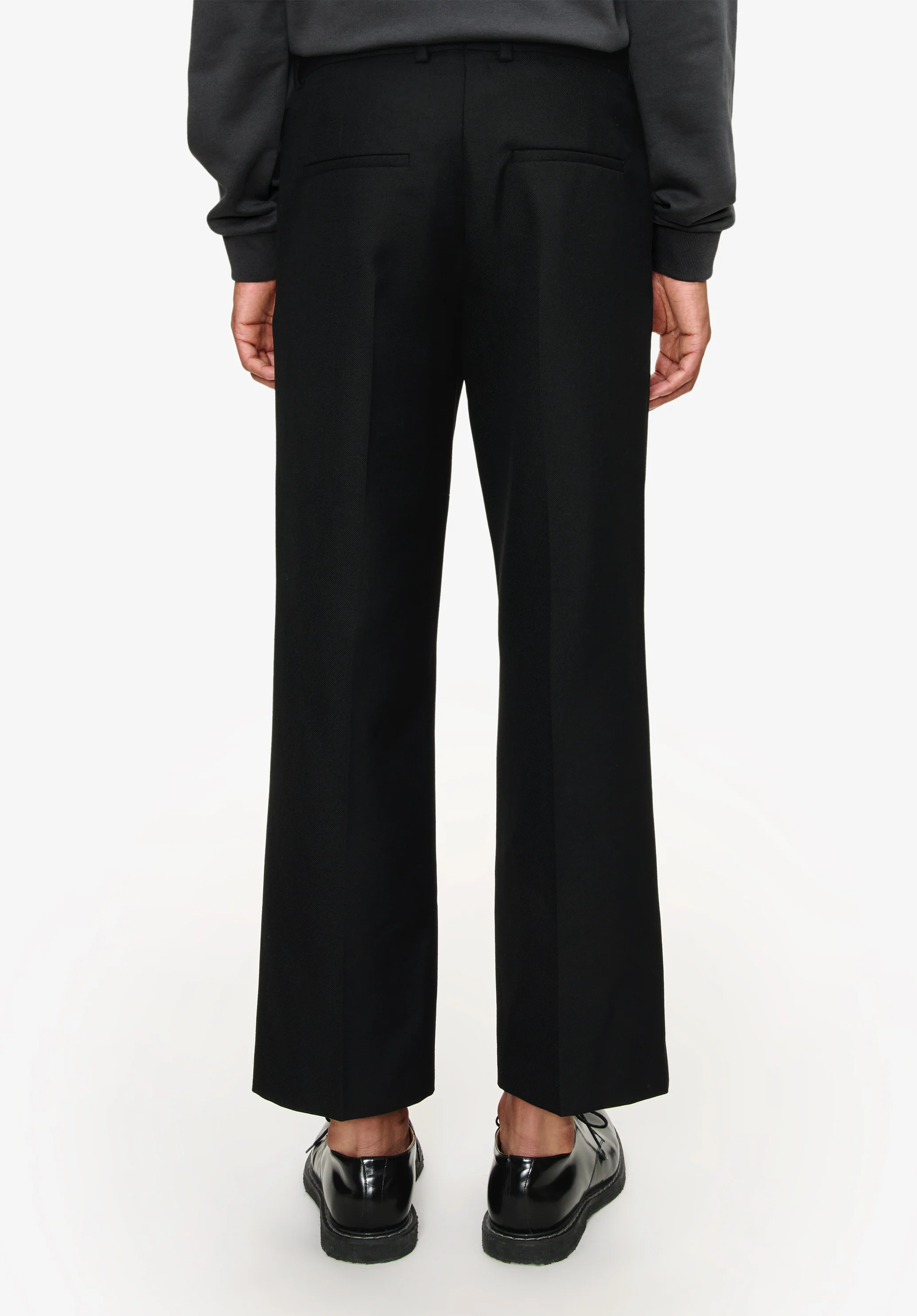 Straight, wide-leg trousers with permanent crease - Image 5