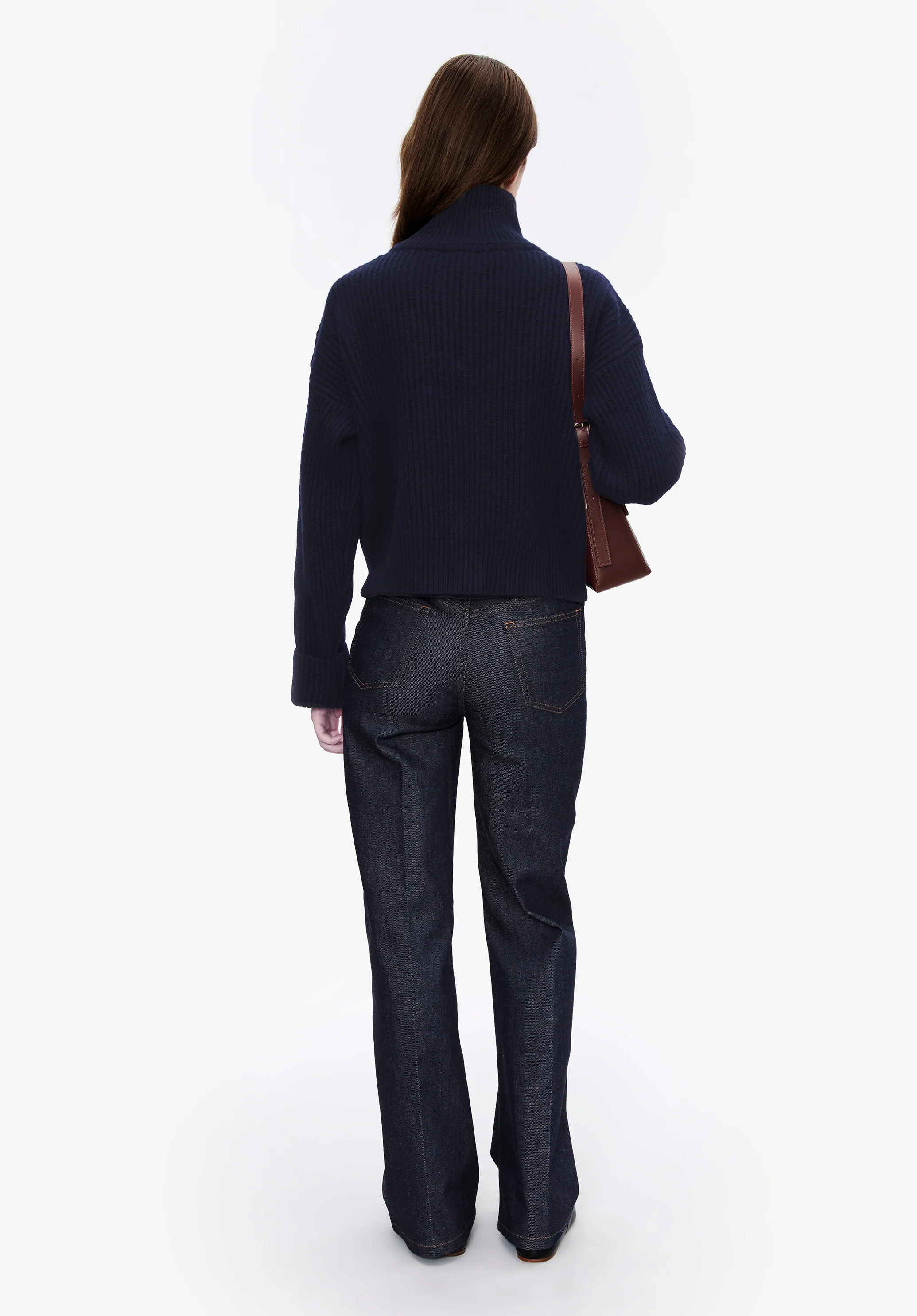 Wide-rib jumper with trucker collar - Image 3